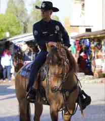 On horseback