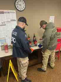 ICE Officers gather to make snow cones