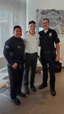 Tom with LAPD Officers Chris and Joe